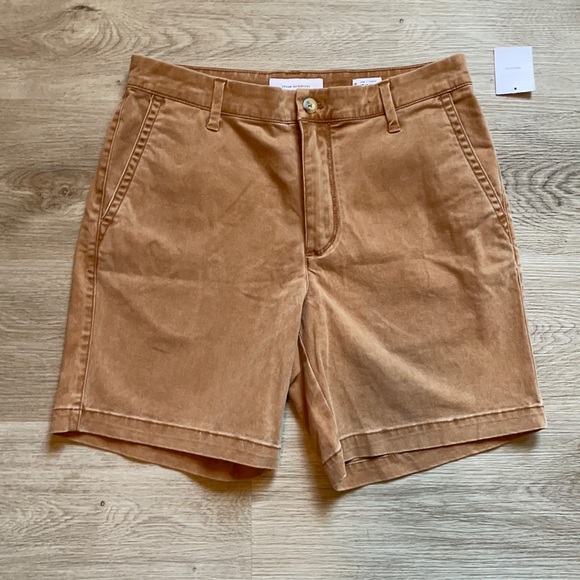 New Urban Outfitters Chino Shorts Khaki Camel Brown Size 30 - Picture 3 of 6